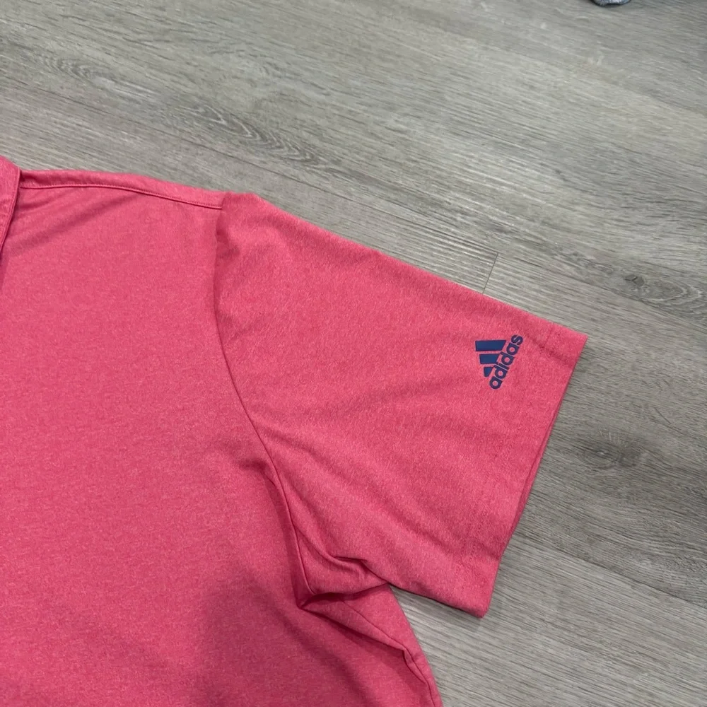 Adidas Men's Pink/Red Polo Shirt